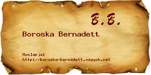 Boroska Bernadett névjegykártya